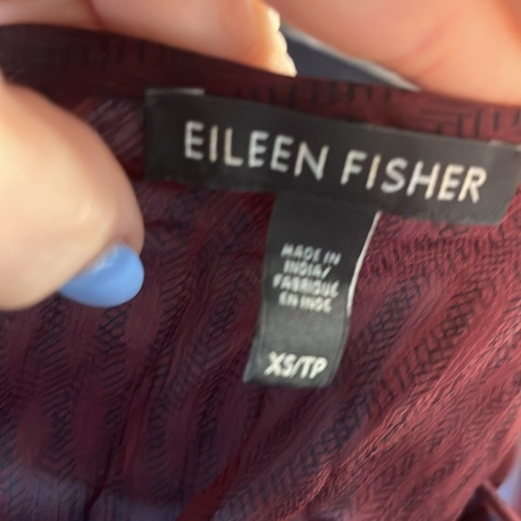 Eileen Fisher Silk Dress Crinkle Overlay Sleeveless Size XS - Picture 6 of 9